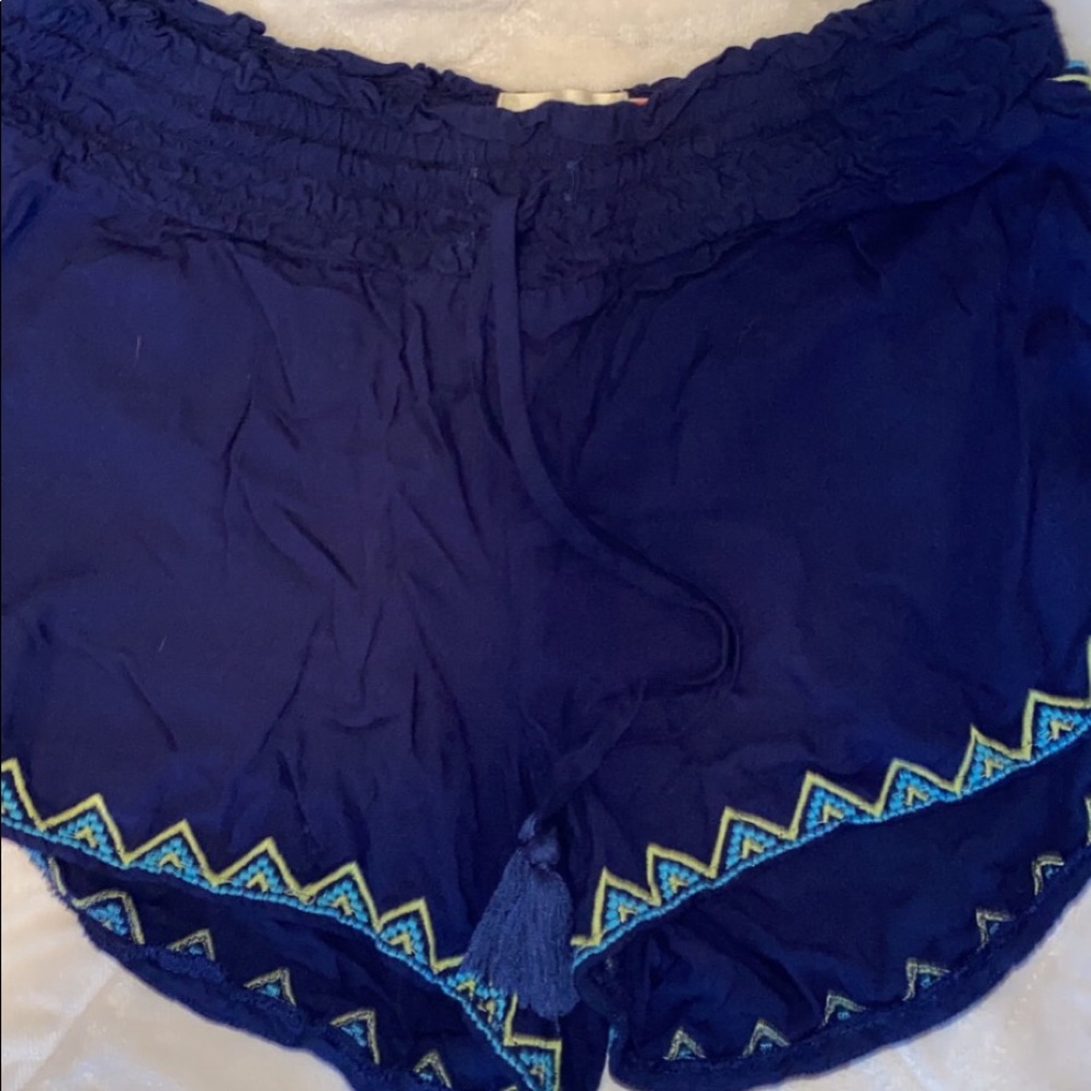 Blue fabric shorts